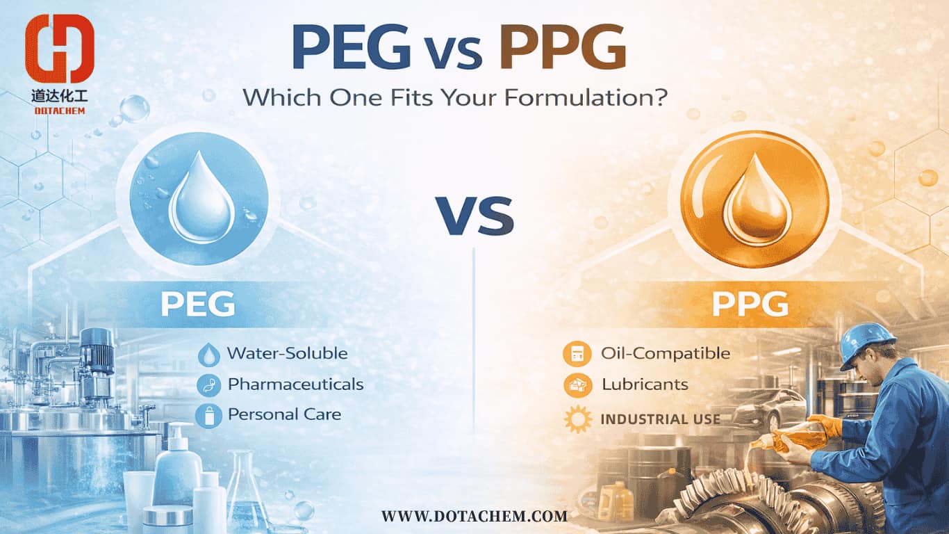Polyethylene Glycol (PEG) vs Polypropylene Glycol (PPG): Mana yang Tepat untuk Formulasi Anda?